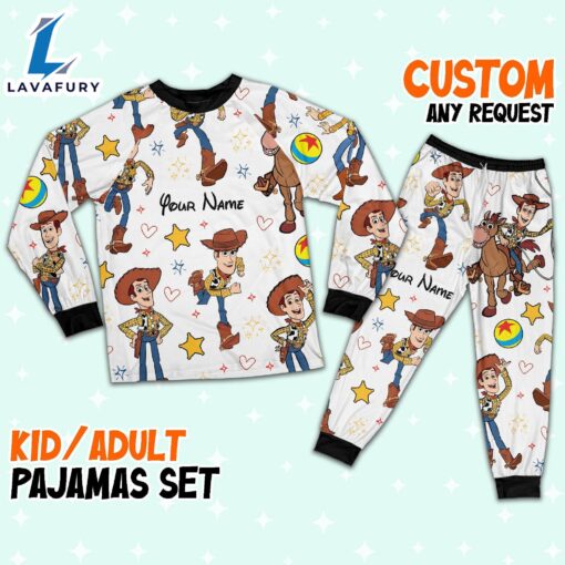 Custom Disney Toy Story Woody Colorful Pajamas – Family Disneyland Matching Pajamas Set