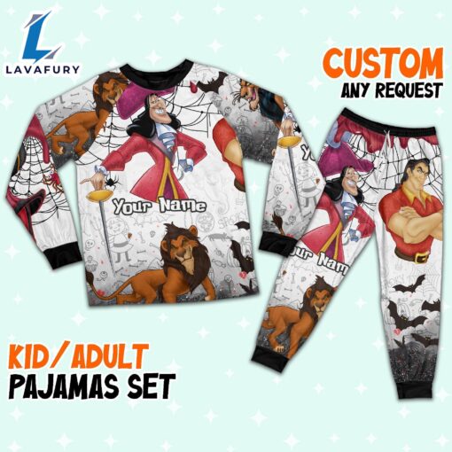 Custom Disney Villain Power Colorful Pajamas – Movie Cartoon Holiday Pajamas