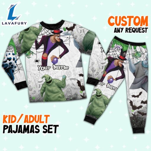 Custom Disney Villain Trickster Colorful Pajamas – Movie Cartoon Holiday Pajamas