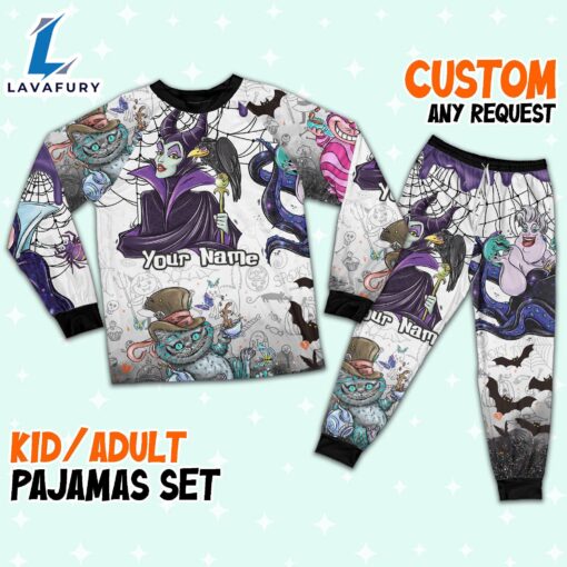 Custom Disney Villainess Witches Colorful Pajamas – Movie Cartoon Holiday Pajamas