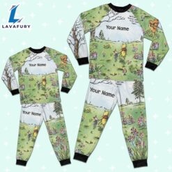 Custom Disney Winnie the Pooh Artwork Colorful Pajamas - Movie Cartoon Holiday Pajamas