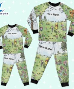 Custom Disney Winnie the Pooh Artwork Colorful Pajamas - Movie Cartoon Holiday Pajamas