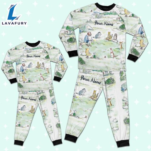 Custom Disney Winnie the Pooh Book Colorful Pajamas – Movie Cartoon Holiday Pajamas