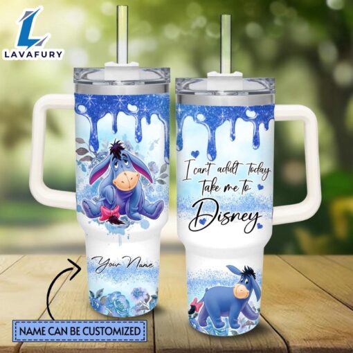 Custom Name Eeyore Printed Tumbler With Handle