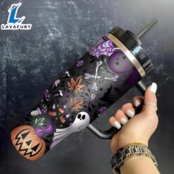 Custom Name Halloween Themed Tumbler With Handle