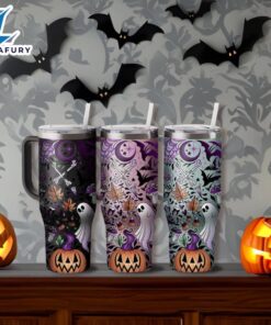 Custom Name Halloween Themed Tumbler With Handle