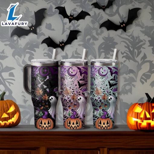 Custom Name Halloween Themed Tumbler With Handle