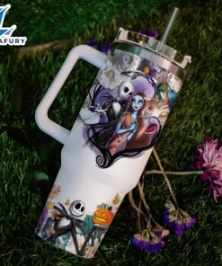 Custom Name Jack Skellington 3D Flower Tumbler