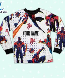 Custom Spiderman 2099 Colorful Pajamas - Movie Cartoon Holiday Pajamas