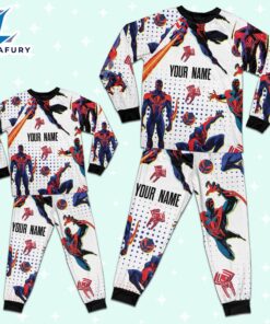 Custom Spiderman 2099 Colorful Pajamas - Movie Cartoon Holiday Pajamas