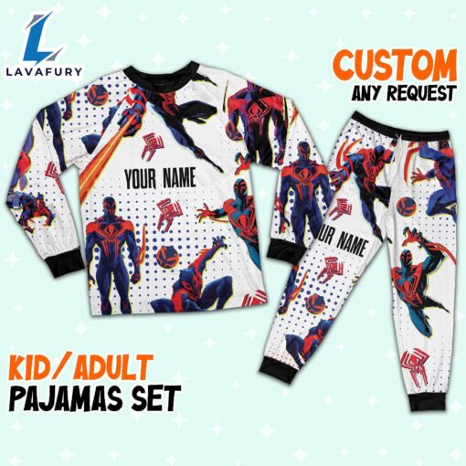 Custom Spiderman 2099 Colorful Pajamas – Movie Cartoon Holiday Pajamas