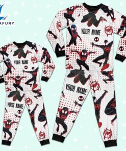 Custom Spiderman Miles Morales Colorful Pajamas - Family Disneyland Matching Pajamas Set