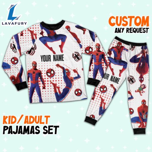 Custom Spiderman Peter B Parker Colorful Pajamas – Family Disneyland Matching Pajamas Set