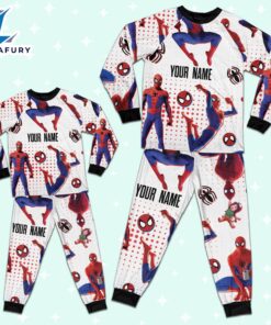 Custom Spiderman Peter B Parker Colorful Pajamas - Family Disneyland Matching Pajamas Set