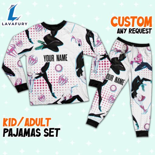 Custom Spiderman Spidergwen Colorful Pajamas – Movie Cartoon Holiday Pajamas