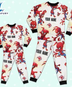 Custom Spiderman Spiderham Colorful Pajamas - Movie Cartoon Holiday Pajamas