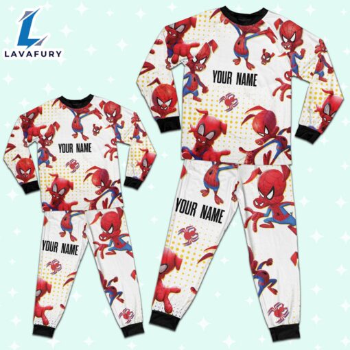 Custom Spiderman Spiderham Colorful Pajamas – Movie Cartoon Holiday Pajamas