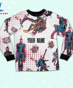 Custom Spiderman Spiderpunk Colorful Pajamas - Family Disneyland Matching Pajamas Set