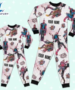 Custom Spiderman Spiderpunk Colorful Pajamas - Family Disneyland Matching Pajamas Set