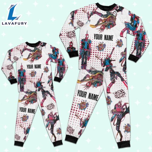 Custom Spiderman Spiderpunk Colorful Pajamas – Family Disneyland Matching Pajamas Set