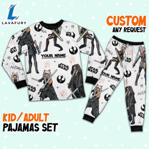 Custom Star Wars Ahsoka Tano Colorful Pajamas – Movie Cartoon Holiday Pajamas