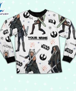 Custom Star Wars Ahsoka Tano Colorful Pajamas - Movie Cartoon Holiday Pajamas