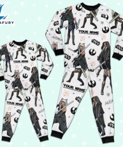 Custom Star Wars Ahsoka Tano Colorful Pajamas - Movie Cartoon Holiday Pajamas