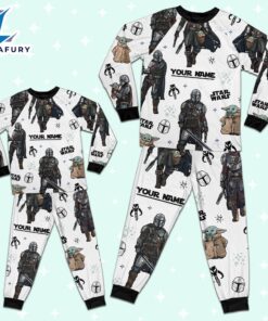 Custom Star Wars Mandalorian Colorful Pajamas - Movie Cartoon Holiday Pajamas