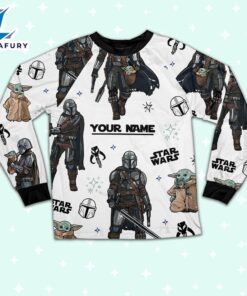 Custom Star Wars Mandalorian Colorful Pajamas - Movie Cartoon Holiday Pajamas