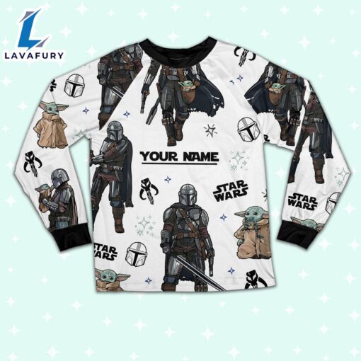 Custom Star Wars Mandalorian Colorful Pajamas – Movie Cartoon Holiday Pajamas