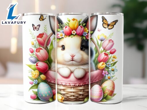 Cute Baby Easter Bunny 20 Oz Skinny Tumbler  , Easter , Easter Tumbler