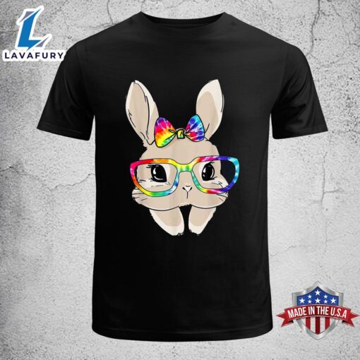 Cute Bunny Face Tie Dye Glasses Easter Day Kids Girls Adults Womens Easter Shirt