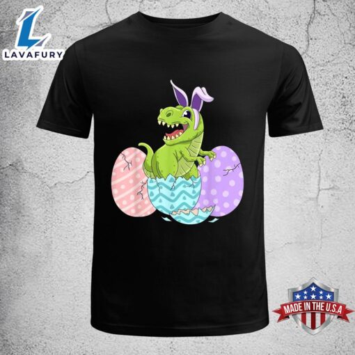 Cute Easter Dinosaur T Rex Bunny Toddler Kids Shirt, Easter Gifts For Families