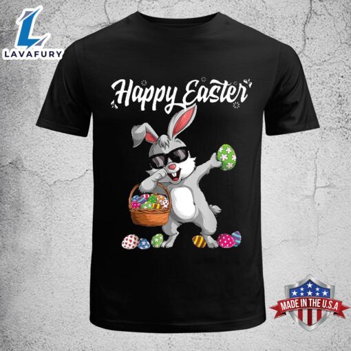 Dabbing Rabbit Easter Gift Eggs Dab Boys Girls Kid Easter Bunny Shirt