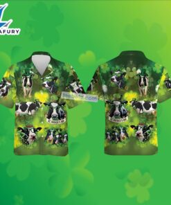 Dairy Cow Shamrock St Patricks Green Aloha Shirt 2025