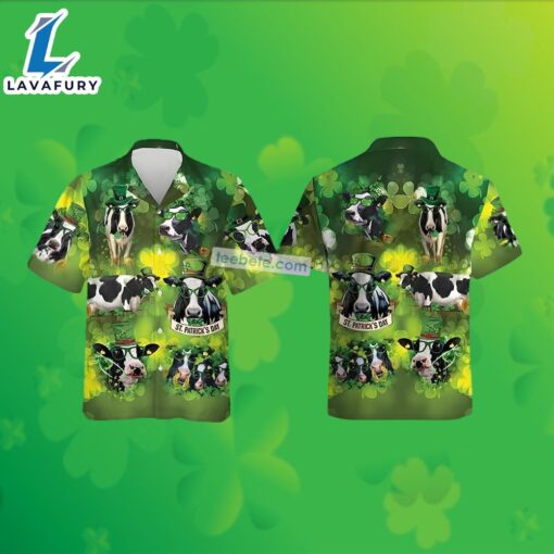 Dairy Cow Shamrock St Patricks Green Aloha Shirt 2025