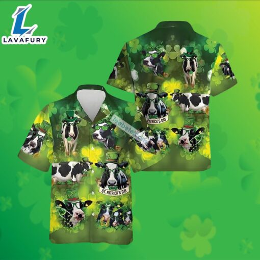 Dairy Cow Shamrock St Patricks Green Aloha Shirt 2025