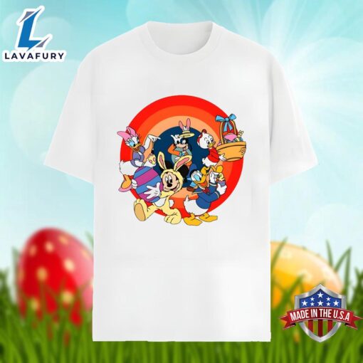 Disney Characters With Easter Eggs Bunny Unisex Shirt