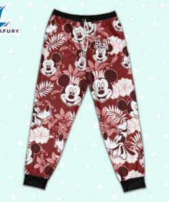 Disney Mickey Minnie Goofy Seamless Summer Tropical Red Style Pajamas Set - Family Disneyland Matching Pajamas Set