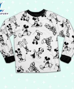 Disney Mickey Mouse and Friends Seamless Sketch Pattern - Family Disneyland Matching Pajamas Set