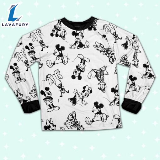 Disney Mickey Mouse and Friends Seamless Sketch Pattern – Family Disneyland Matching Pajamas Set