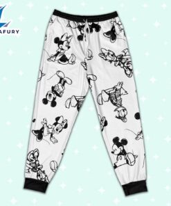 Disney Mickey Mouse and Friends Seamless Sketch Pattern - Family Disneyland Matching Pajamas Set