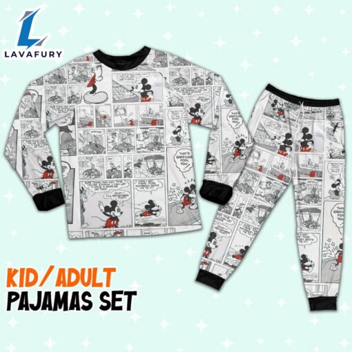 Disney Mickey Mouse Retro Comic Life Style – Family Disneyland Matching Pajamas Set