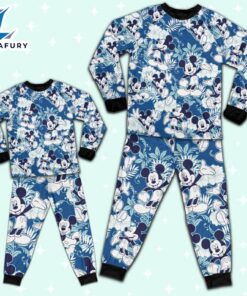 Disney Mickey Mouse Tropical Summer Beach Blue - Family Disneyland Matching Pajamas Set