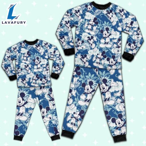 Disney Mickey Mouse Tropical Summer Beach Blue – Family Disneyland Matching Pajamas Set