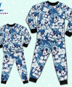 Disney Mickey Mouse Tropical Summer Beach Blue - Movie Cartoon Holiday Pajamas