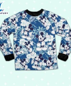 Disney Mickey Mouse Tropical Summer Beach Blue - Movie Cartoon Holiday Pajamas