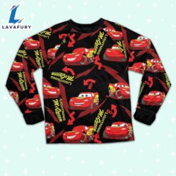 Disney Pixar Cars Lightning Mcqueen Black and Red Pajamas Set - Movie Cartoon Holiday Pajamas