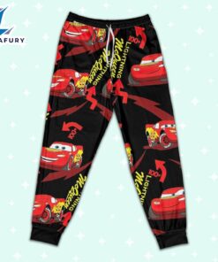 Disney Pixar Cars Lightning Mcqueen Black and Red Pajamas Set - Movie Cartoon Holiday Pajamas