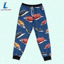 Disney Pixar Cars Lightning Mcqueen Fabric Pattern Pajamas Set - Movie Cartoon Holiday Pajamas